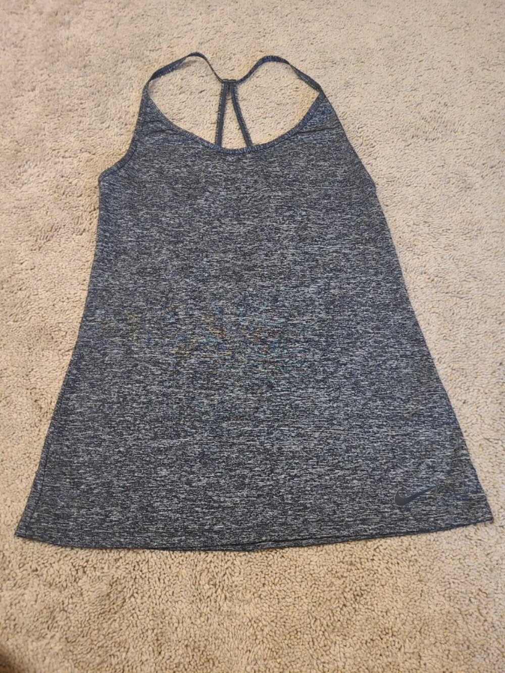 Nike Dri-Fit Tond Cool Strappy Luxe Womens Gray Size S Athletic Tank Top 833772